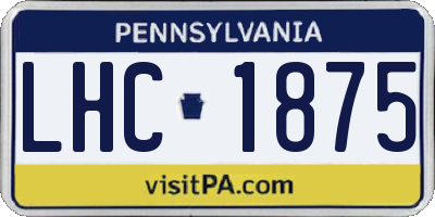 PA license plate LHC1875