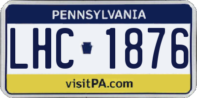 PA license plate LHC1876