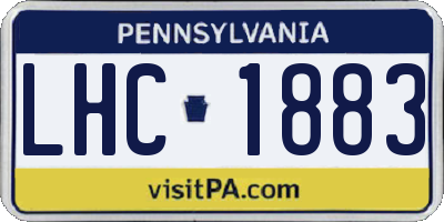 PA license plate LHC1883