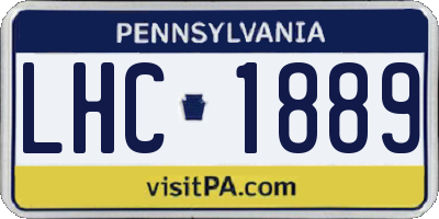 PA license plate LHC1889