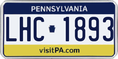PA license plate LHC1893