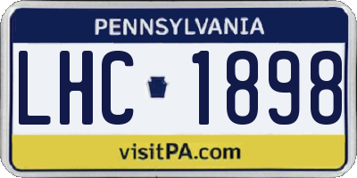 PA license plate LHC1898
