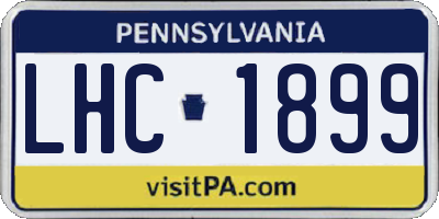 PA license plate LHC1899