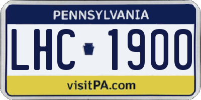 PA license plate LHC1900