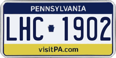 PA license plate LHC1902