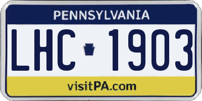 PA license plate LHC1903