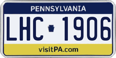 PA license plate LHC1906