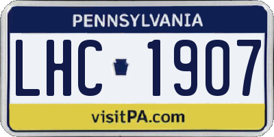 PA license plate LHC1907