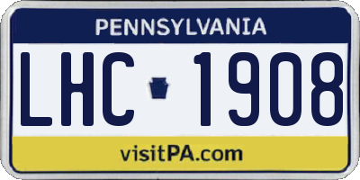 PA license plate LHC1908