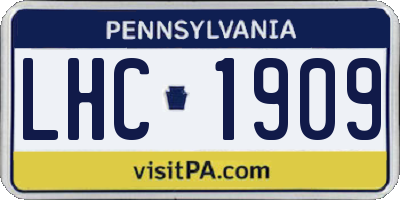PA license plate LHC1909