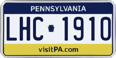 PA license plate LHC1910