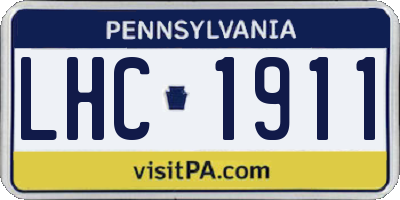 PA license plate LHC1911
