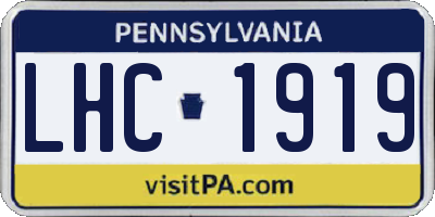 PA license plate LHC1919