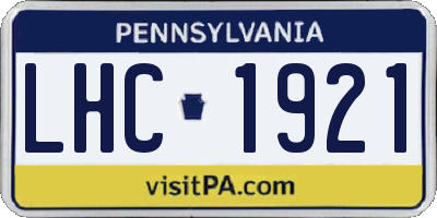PA license plate LHC1921