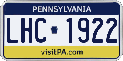 PA license plate LHC1922