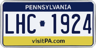 PA license plate LHC1924