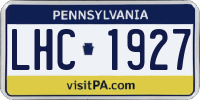 PA license plate LHC1927