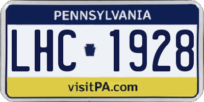 PA license plate LHC1928