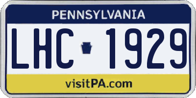 PA license plate LHC1929