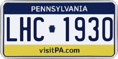 PA license plate LHC1930