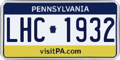 PA license plate LHC1932