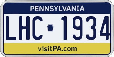 PA license plate LHC1934