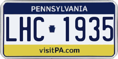 PA license plate LHC1935
