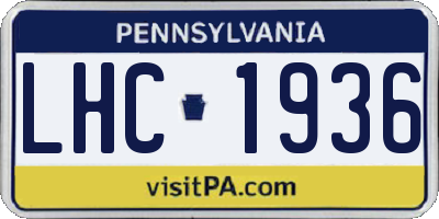 PA license plate LHC1936