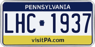 PA license plate LHC1937