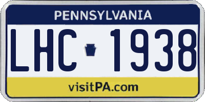 PA license plate LHC1938