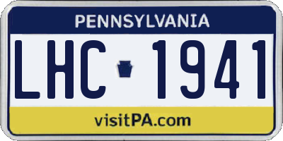 PA license plate LHC1941