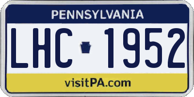 PA license plate LHC1952