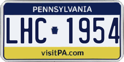 PA license plate LHC1954