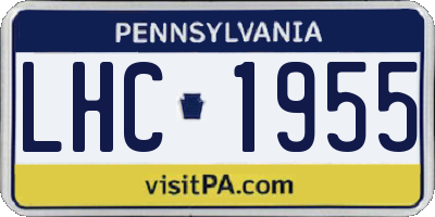 PA license plate LHC1955