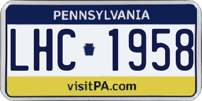 PA license plate LHC1958