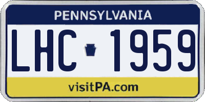 PA license plate LHC1959