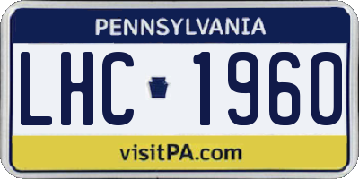 PA license plate LHC1960