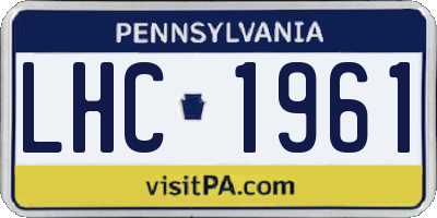 PA license plate LHC1961