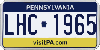 PA license plate LHC1965