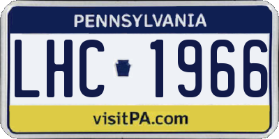PA license plate LHC1966