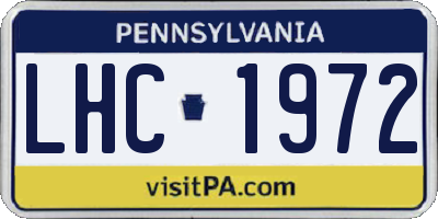PA license plate LHC1972