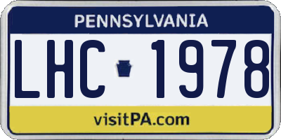 PA license plate LHC1978