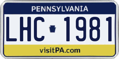 PA license plate LHC1981