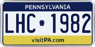 PA license plate LHC1982