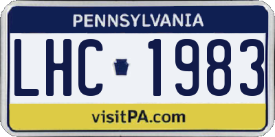 PA license plate LHC1983