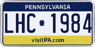PA license plate LHC1984