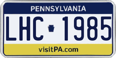 PA license plate LHC1985