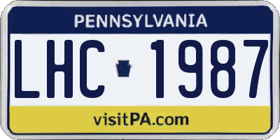 PA license plate LHC1987