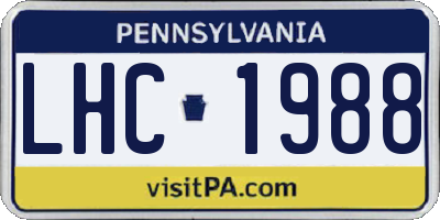 PA license plate LHC1988