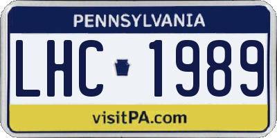 PA license plate LHC1989